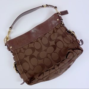Coach Classic Brown Signature Logo Leather Bag